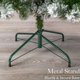 Christow Flocked Artificial Christmas Tree Chamonix Spruce 5ft 6ft 7ft 8ft in Green - thumbnail 6