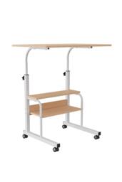 Living and Home Height Adjustable Mobile Overbed Table in White - thumbnail 6