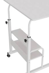 Living and Home Height Adjustable Mobile Overbed Table in White - thumbnail 7