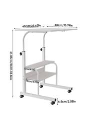 Living and Home Height Adjustable Mobile Overbed Table in White - thumbnail 9
