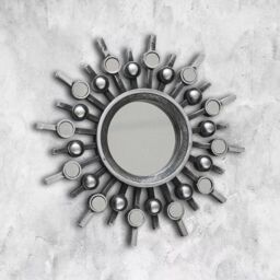 Marco Paul Set of 3 Silver Sunburst Small Wall Mirror Bathroom Decoration - thumbnail 3
