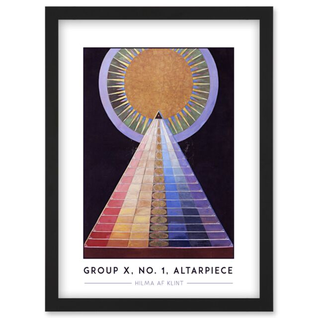 Artery8 Hilma Af Klint Group X, No. 1, Altarpiece Abstract Painting Artwork Framed Wall Art Print A4 in Black - image 1