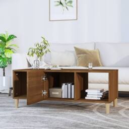 Berkfield Home Coffee Table Brown Oak 102x50x40 cm Engineered Wood - Size: 102 x 50 x 40 cm - thumbnail 6