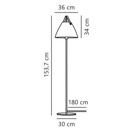 Nordlux Modern Indoor Floor Lamp Black Metal E27 Brown & Black Strap - Mains Powered, IP20 - thumbnail 5