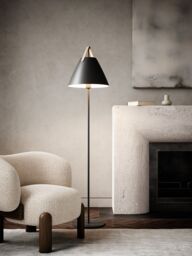 Nordlux Modern Indoor Floor Lamp Black Metal E27 Brown & Black Strap - Mains Powered, IP20 - thumbnail 4
