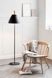 Nordlux Modern Indoor Floor Lamp Black Metal E27 Brown & Black Strap - Mains Powered, IP20 - thumbnail 3