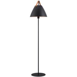 Nordlux Modern Indoor Floor Lamp Black Metal E27 Brown & Black Strap - Mains Powered, IP20 - thumbnail 1
