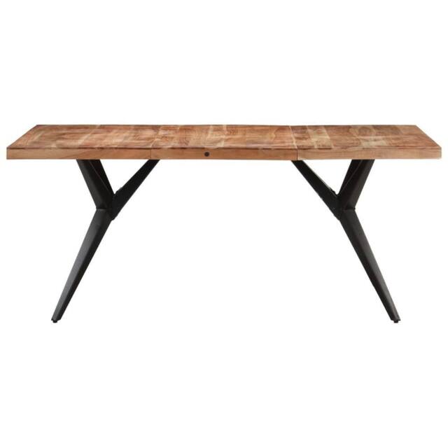 Berkfield Home Dining Table 160x80x76 cm Solid Acacia Wood in Black - Size: 160 x 80 x 76 cm - image 1