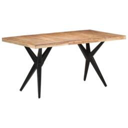 Berkfield Home Dining Table 160x80x76 cm Solid Acacia Wood in Black - Size: 160 x 80 x 76 cm - thumbnail 8