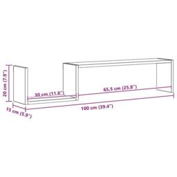 Berkfield Home Wall Shelf 2 pcs White 100x15x20 cm Engineered Wood - Size: 100 x 15 x 20 cm - thumbnail 8