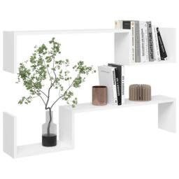 Berkfield Home Wall Shelf 2 pcs White 100x15x20 cm Engineered Wood - Size: 100 x 15 x 20 cm - thumbnail 4