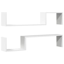 Berkfield Home Wall Shelf 2 pcs White 100x15x20 cm Engineered Wood - Size: 100 x 15 x 20 cm - thumbnail 3