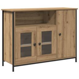 Berkfield Home Sideboard Artisan Oak 100x35x75 cm Engineered Wood in Brown - Size: 100 x 35 x 75 cm - thumbnail 2