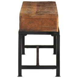 Berkfield Home TV Cabinet 110x30x46 cm Solid Wood Reclaimed in Brown - Size: 110 x 30 x 46 cm - thumbnail 4