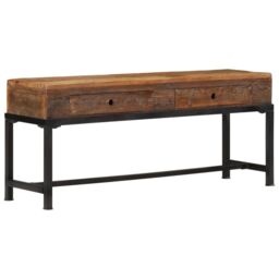 Berkfield Home TV Cabinet 110x30x46 cm Solid Wood Reclaimed in Brown - Size: 110 x 30 x 46 cm - thumbnail 1
