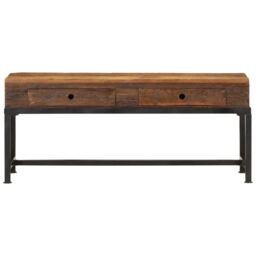 Berkfield Home TV Cabinet 110x30x46 cm Solid Wood Reclaimed in Brown - Size: 110 x 30 x 46 cm - thumbnail 3
