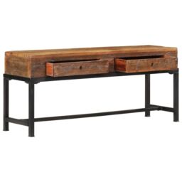 Berkfield Home TV Cabinet 110x30x46 cm Solid Wood Reclaimed in Brown - Size: 110 x 30 x 46 cm - thumbnail 2