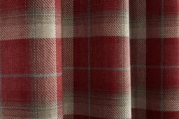 Sundour Carnoustie Checked Eyelet Blackout Curtains in Red - Size: 117 cm width x 229 cm drop - thumbnail 3