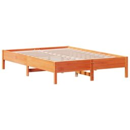 Berkfield Home Bed Frame without Mattress Wax Brown 120x200 cm Solid Wood Pine - Size: Small Double - thumbnail 6