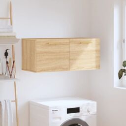 Berkfield Home Wall Cabinet Sonoma Oak 80x36.5x35 cm Engineered Wood in Brown - thumbnail 1