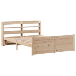 Berkfield Home Bed Frame with Headboard without Mattress 135x190 cm Double in Brown - thumbnail 3
