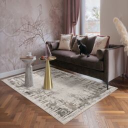 Desire Rugs Mayfair Living Room Area Rug Metallic Sheen Modern Croc Design in Grey - Size: 160 cm x 230 cm - thumbnail 1