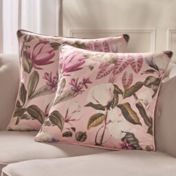 OHS 4 Pack Printed Floral Cushion Covers Home Decor Set in Pink - Size: 45 cm x 45 cm - thumbnail 2