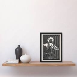 Artery8 Stylised Calla Lily Flowers De Mesquita Framed Wall Art Print in Black - Size: A4 - thumbnail 4