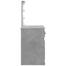 Berkfield Home Beautiful Dressing Table with LED Lights Concrete Grey 90x42x132.5 cm - thumbnail 6