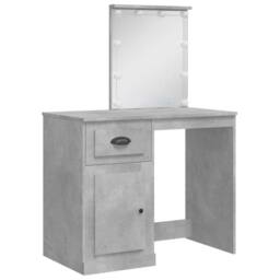 Berkfield Home Beautiful Dressing Table with LED Lights Concrete Grey 90x42x132.5 cm