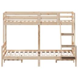 Berkfield Home Bunk Bed without Mattress 90x200/140x200 cm Solid Wood in Light Brown - thumbnail 4