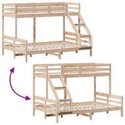 Berkfield Home Bunk Bed without Mattress 90x200/140x200 cm Solid Wood in Light Brown - thumbnail 8