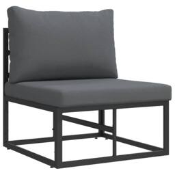 Berkfield Home Garden Sofa Set 5 pcs Black 70 x 70 x 32 cm Aluminium - thumbnail 5