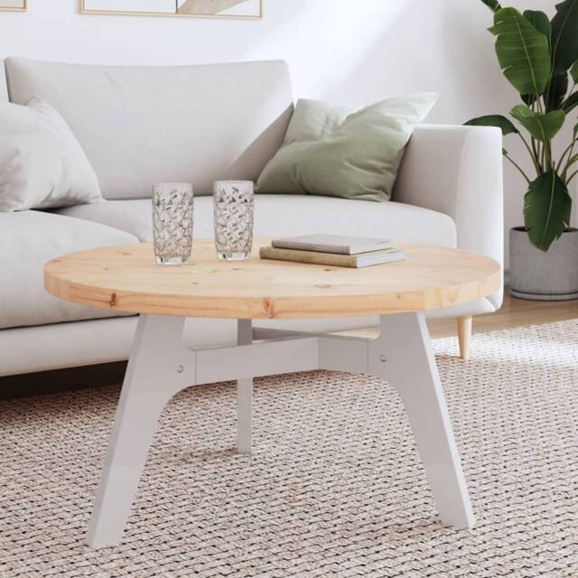 Berkfield Home Table Top Round Ø80x3 cm Solid Wood Pine in Brown - Size: 80x3 cm - image 1