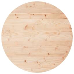 Berkfield Home Table Top Round Ã˜80x3 cm Solid Wood Pine in Brown - Size: 80x3 cm - thumbnail 2