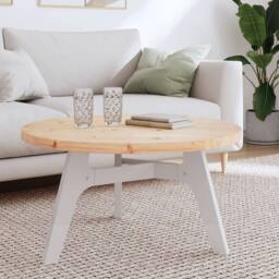 Berkfield Home Table Top Round Ã˜80x3 cm Solid Wood Pine in Brown - Size: 80x3 cm