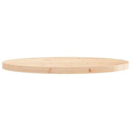 Berkfield Home Table Top Round Ã˜80x3 cm Solid Wood Pine in Brown - Size: 80x3 cm - thumbnail 3