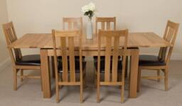 Thats Furniture Richmond 140-220cm Oak Extending Dining Table & 6 Princeton Chairs in Brown - thumbnail 2