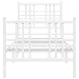Berkfield Home Metal Bed Frame without Mattress with Footboard White 80x200cm - Size: 80x200 cm - thumbnail 4
