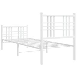 Berkfield Home Metal Bed Frame without Mattress with Footboard White 80x200cm - Size: 80x200 cm - thumbnail 6
