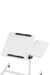 Living and Home Height Adjustable Overbed Table Computer Desk on Wheels in White - thumbnail 4
