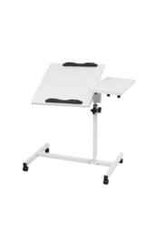 Living and Home Height Adjustable Overbed Table Computer Desk on Wheels in White - thumbnail 2