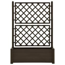Berkfield Home Garden Planter with Trellis 100x43x142 cm PP Mocha in Black - Size: 100 x 43 x 142 cm - thumbnail 3