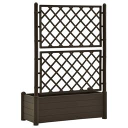 Berkfield Home Garden Planter with Trellis 100x43x142 cm PP Mocha in Black - Size: 100 x 43 x 142 cm - thumbnail 5