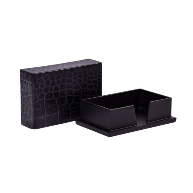 Posh Trading Company Chelsea Business Card Holder Croc Noir in Black - image 1
