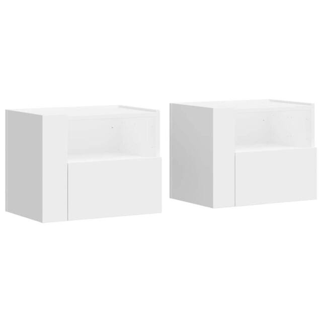 Berkfield Home Wall-mounted Bedside Cabinets 2 pcs White 45x30x35 cm - Size: 45 x 30 x 35 cm - image 1