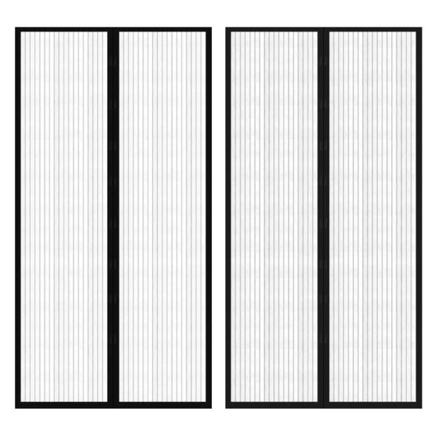 Berkfield Home Insect Door Curtain 210 x 100 cm 2 pcs Magnet Black - image 1