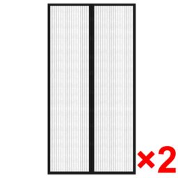 Berkfield Home Insect Door Curtain 210 x 100 cm 2 pcs Magnet Black - thumbnail 2