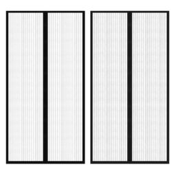 Berkfield Home Insect Door Curtain 210 x 100 cm 2 pcs Magnet Black - thumbnail 1