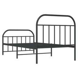 Berkfield Home Metal Bed Frame with Headboard & Footboard Black 100x190 cm - thumbnail 8